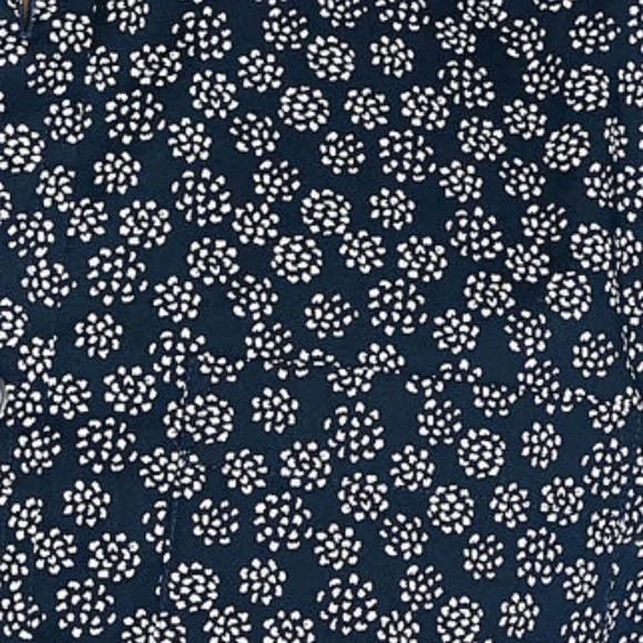 Long Sleeve Dot Print Button Down Shirt - Brand New - NEVER WORN - Navy